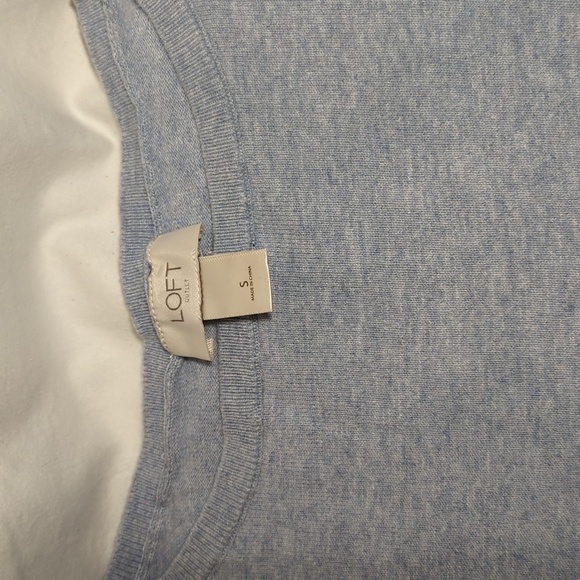 Loft Sweater Light Blue Size S Lightweight 100% Cotton - Picture 2 of 5